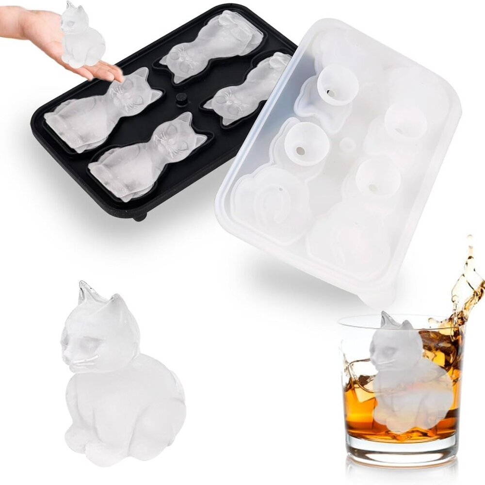 Cat Ice Cube Tray Mold - 3d Cat Shape Ice Cube Trays, Cute Ice Cube Molds For Wh